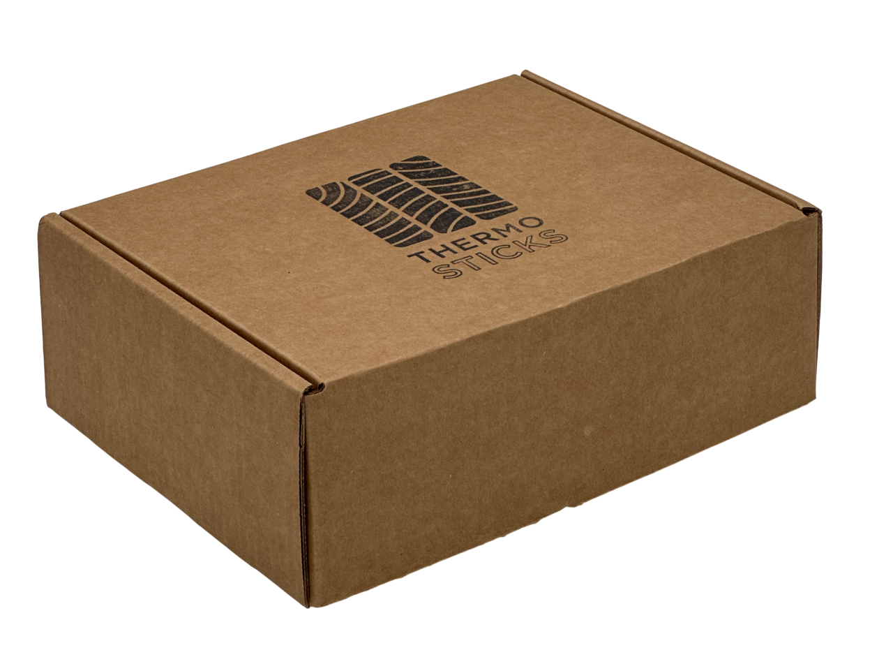 Thermosticks sample box with thermowood profile samples and color cards